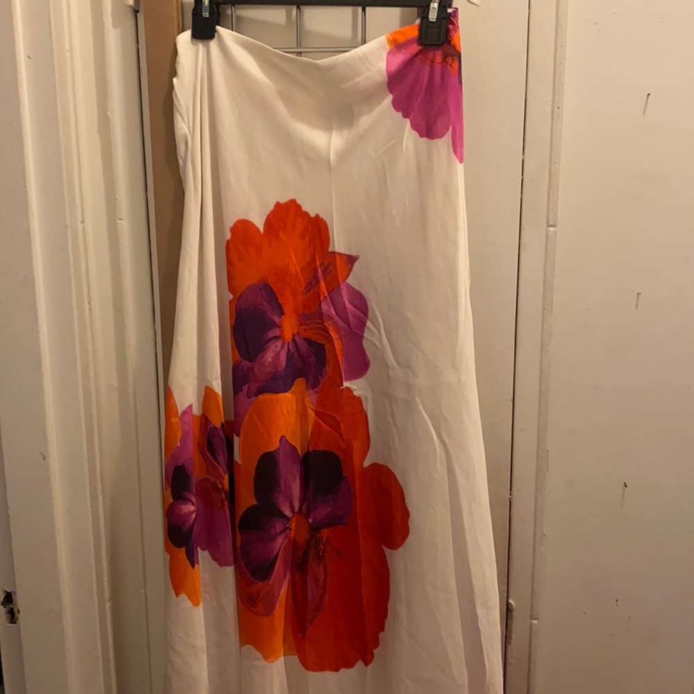 Silk long skirt